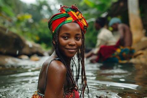 Portrait photoréaliste d une femme rastafarienne africaine avec des