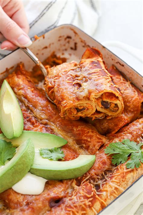 Black Bean And Sweet Potato Enchiladas One Pan Real Food Whole Life