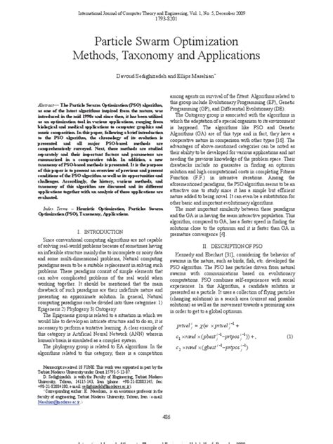 Particle Swarm Optimization | PDF | Mathematical Optimization | Systems ...