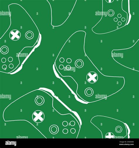 Seamless Pattern Of Game Controllers Vector Illustration In Hand Drawn