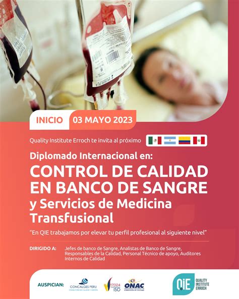 Diplomado Internacional Control De Calidad En Banco De Sangre Y