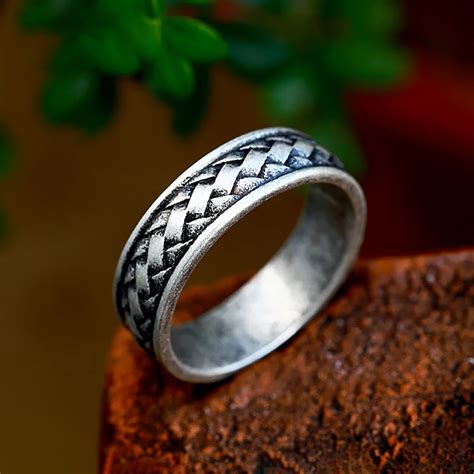 Anillo Trenzado Vikingo N Rdico Vintage Para Hombres Y Mujeres Anillos