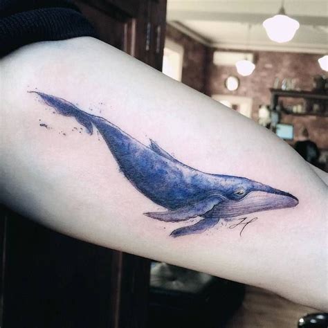 Blue Whale Outline Tattoo