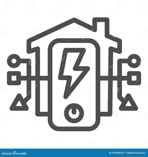 Electric Panel In House Line Icon Smart Home Symbol Centralized