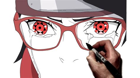 How To Draw Sarada Mangekyou Sharingan Step By Step Boruto YouTube