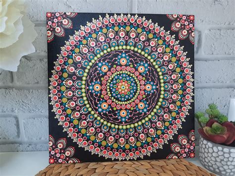 Mandala Leinwand Von Von Dot Kunst Bunten Etsy