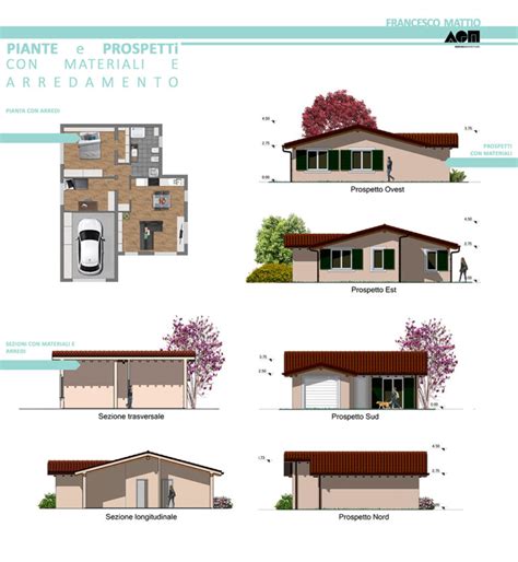 Piante Prospetti E Sezioni Con Materiali E Arredamento Agm Servizi