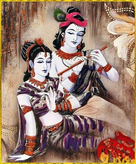 Radha Krishna Love Forever Aw Hand Painted Painting On Canvas Without