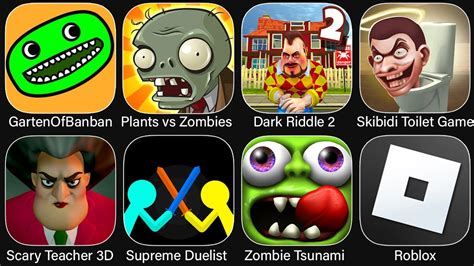 Dark Riddle 2 Skibidi Toilet Garten Of Banban Roblox Zombie Tsunami