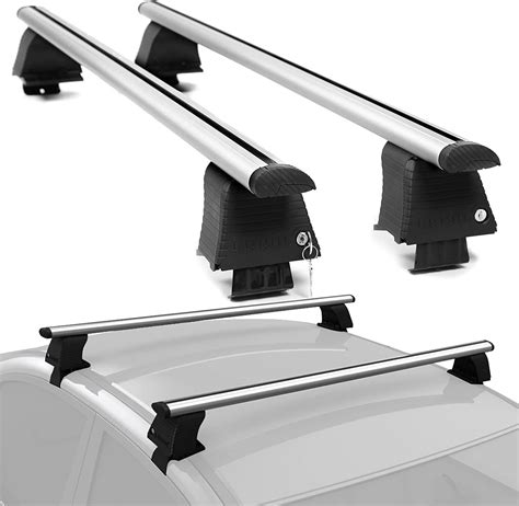 ERKUL Universal Roof Rack Cross Bars For Sedans Aluminum Silver