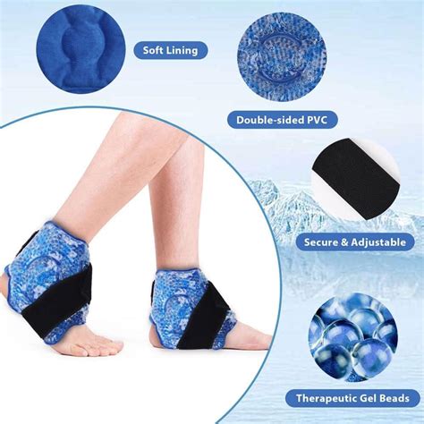 NEWGO Ankle Ice Pack For Injuries 2 Pack Reusable Cold Pack For