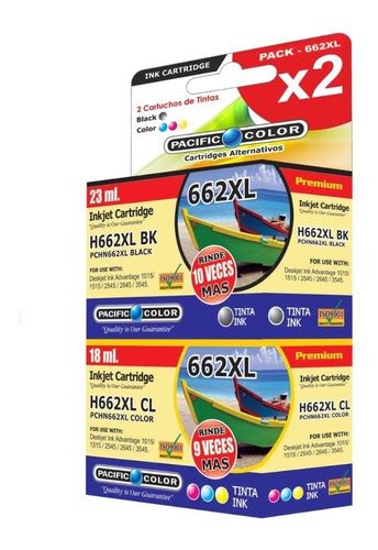 Pack De Tintas X2 662xl B Y C Alternativas Pacific Color Cuotas Sin