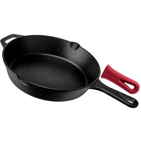 Pre Seasoned Cast Iron Skillet 10 Inch W Handle Cover Cuisinel