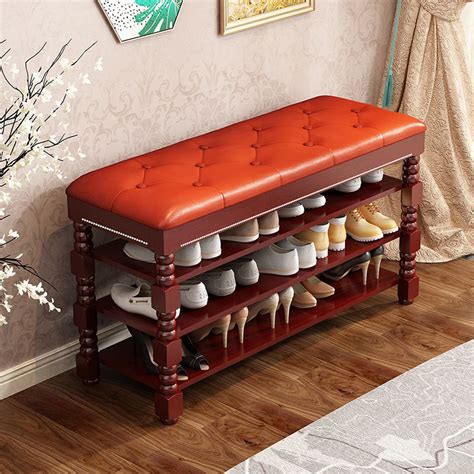 Simple Modern Shoe Rack Simple Household Solid Wood Shoe Changing Stool