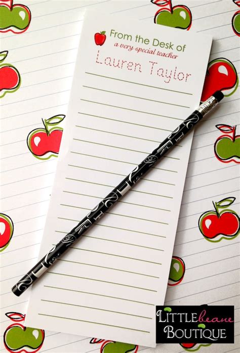 Personalized Notepads Teacher Notepad by LittlebeaneBoutique