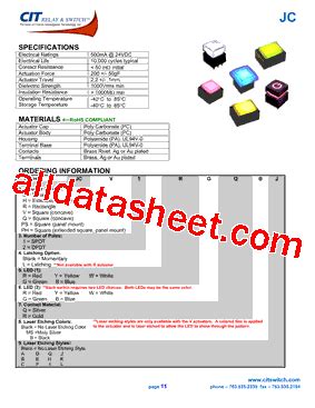 Jcps Lg Datasheet Pdf Cit Relay Switch