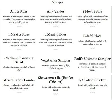 Fadi's Mediterranean Grill Menu - Urbanspoon/Zomato