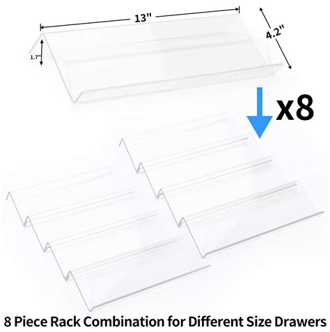 Snapklik Clear Acrylic Spice Drawer Organizer 4 Tier 2 Set