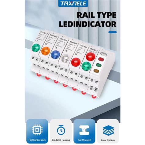 Din Rail Mount Led Signal Lamp Ac Dc V V Indicating Pilot Lights