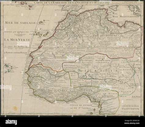 Carte De La Barbarie De La Nigritie Et De La Guine E Author L Isle