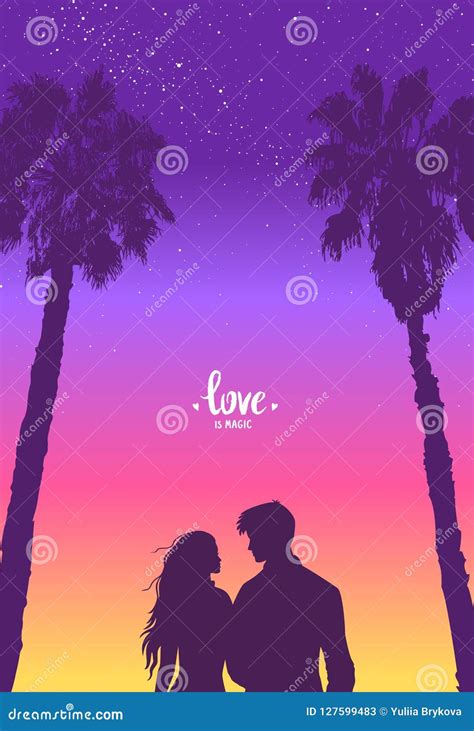 Couple Palm Tree Stock Illustration Illustration Of Couple 127599483