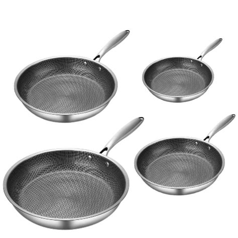 Set of 4 Stainless Steel Frying Pans | Shop Today. Get it Tomorrow! | takealot.com