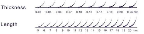 Eyelash Extension Lengths Thickness And Curls Eda Guidelines