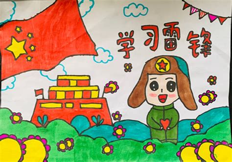 石嘴山市第十六小学学雷锋绘画作品 宁夏新闻网