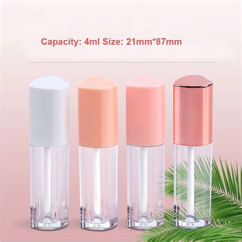 10 50 100pcs 4ml Cute Heart Shaped Lipgloss Pack Containers Clear Lip