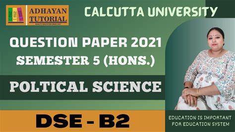 Calcutta University Political Science Honours Semester Dse B