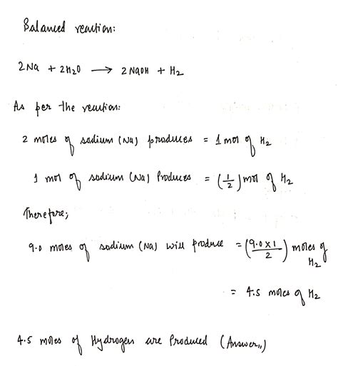 Solved Consider The Following Equation 2na 2h 2 O Course