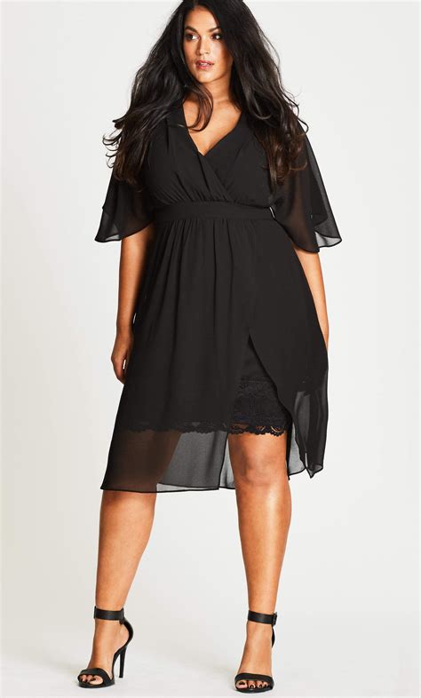 Love Affair Black Chiffon Overlay Dress In 2020 Plus Size Wedding