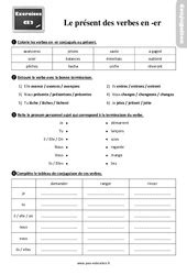 Exercice Présent de l indicatif 3eme Primaire