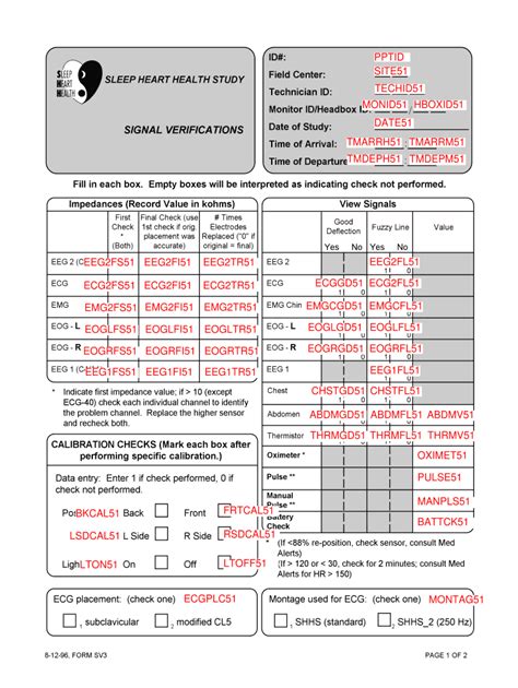 Fillable Online Biolincc Nhlbi Nih SHHS 1 Signal Verifications Form