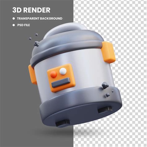 Premium PSD 3d Rendering Of Cute Icon Illustration Of Rice Cooker