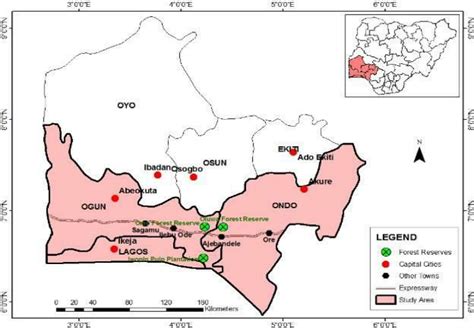 Map of South-west Nigeria showing the study area. | Download Scientific Diagram