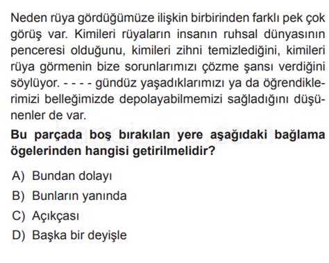 5 Sınıf Türkçe Parçada Anlam Testi Çöz 4 Test Çöz