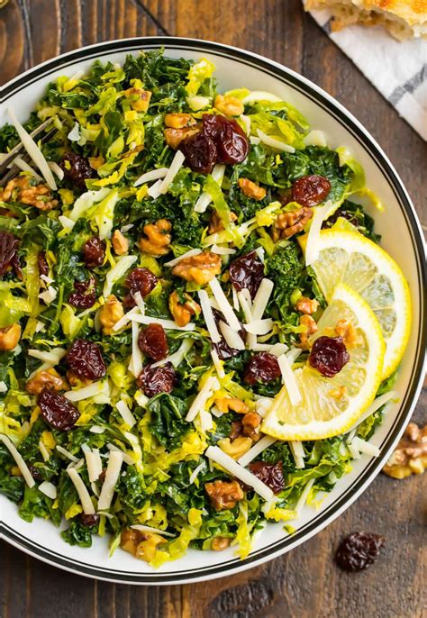 Kale And Brussels Sprouts Salad With Maple Vinaigrette