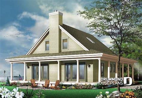 Rear View Base Model Country Cottage With Wrap Around Porch Open