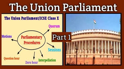 The Union Parliament Part1 Class10 ICSE Board YouTube