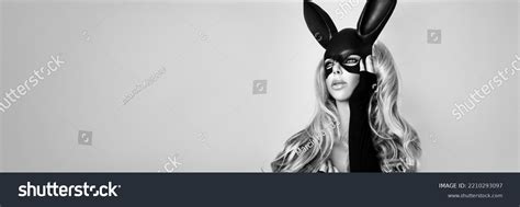 Sexy Blonde Woman Posing Black Halloween Stock Photo 2210293097 Shutterstock