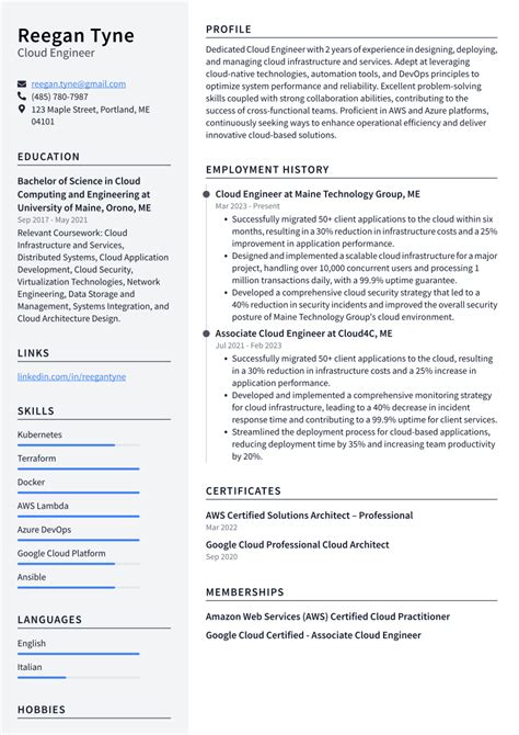 Cloud Engineer Resume Examples and Templates | ResumeCat