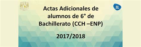 Actas Adicionales De Alumnos De 6° De Bachillerato Del Ciclo Escolar