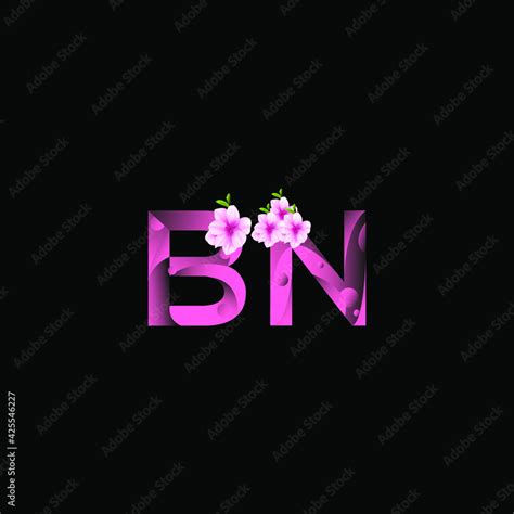 BN CREATIVE CUSTOM COLOURFUL LETTER DESIGN WITH FLOWER Stock Vector | Adobe Stock