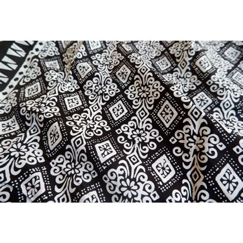 Jual Kain Batik Cap Asli Latar Warna Hitam Motif Tenun Proses Kelengan