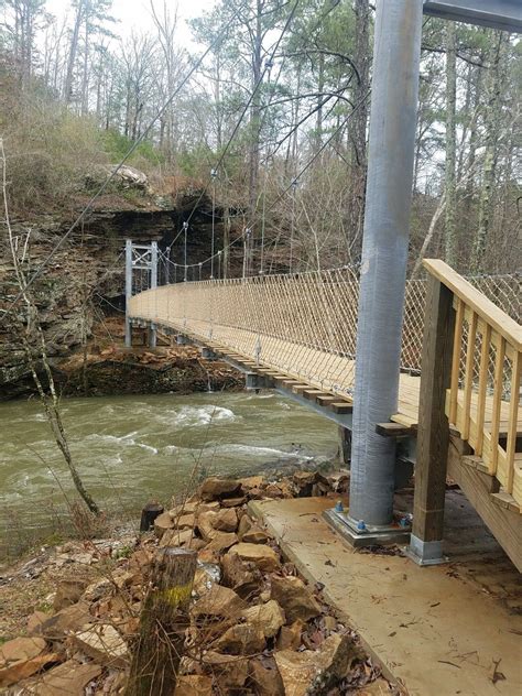 Suspension Bridge On Black Creek Trail At Noccalula Falls In Gadsden