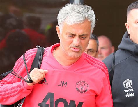 Jose Mourinho Stoney Faced Man Utd Boss Leaves Airport Alone After Us