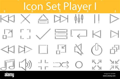 Drawn Doodle Lined Icon Set Player I With Icons For The Creative Use