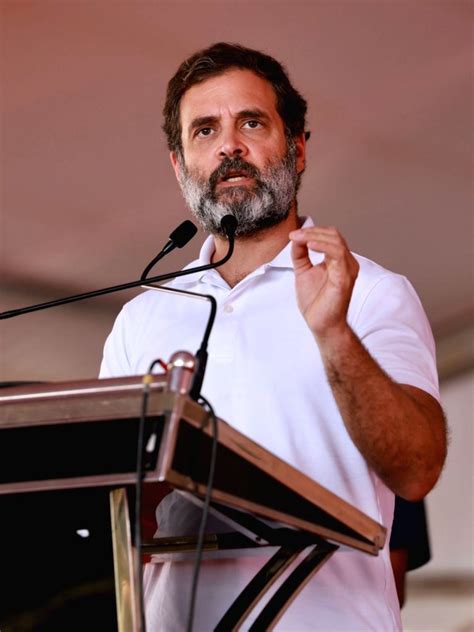 Congress Leader Rahul Gandhi Addresses A Public Meeting Ahead Of