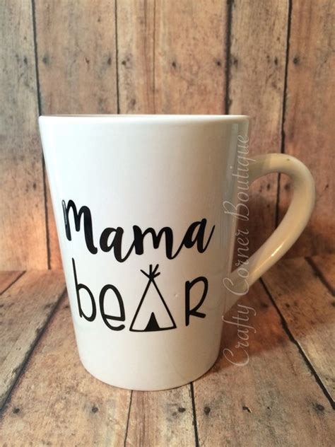 Items Similar To Ceramic Coffee Mama Bear Coffee Cup Mama Bear Coffee Mug You Choose Vinyl